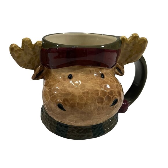 Festive Christmas Holiday Moose Mugs - Picture 2 of 11